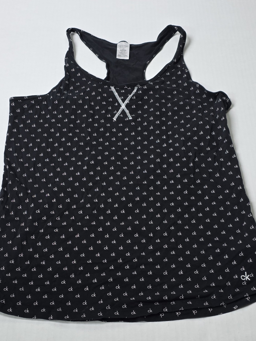 Calvin Klein Black Logo-Print Racerback Tank